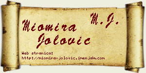 Miomira Jolović vizit kartica
